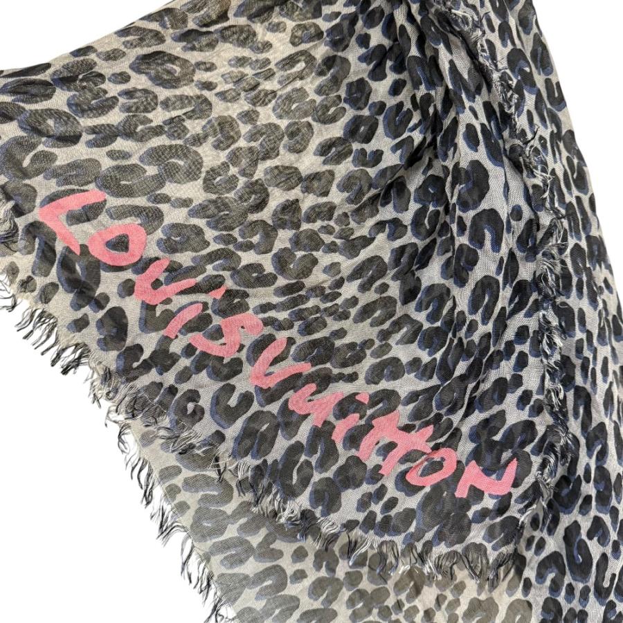 LOUIS VUITTON（ルイ・ヴィトン） 良品 レオパード柄 カシミヤ×シルク