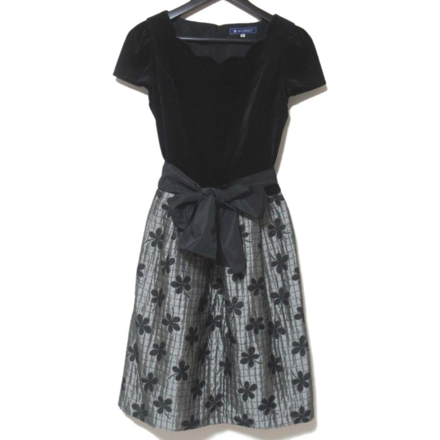 M'S GRACY（エムズグレイシー） 美品 ベロア切替 フラワー柄ジャガード