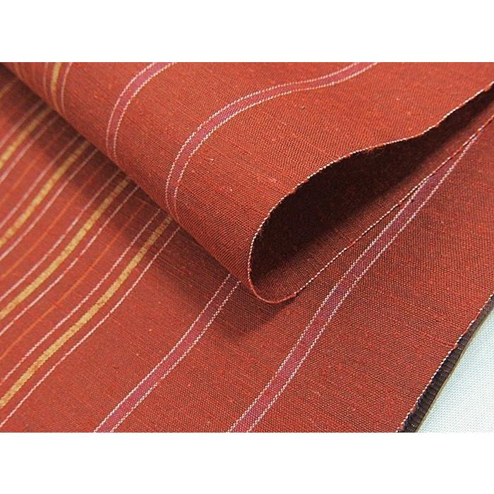 新品 紬】絹匠古代紬（草木染）／紬 反物☆朱茶 黄 : kimono庵 - 通販
