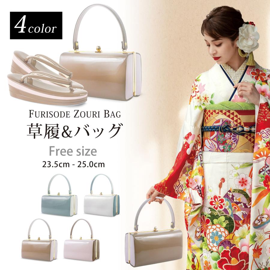 NISHIORI 振袖用 日本製 草履バッグ セット 高級 エナメル 選べる 4色