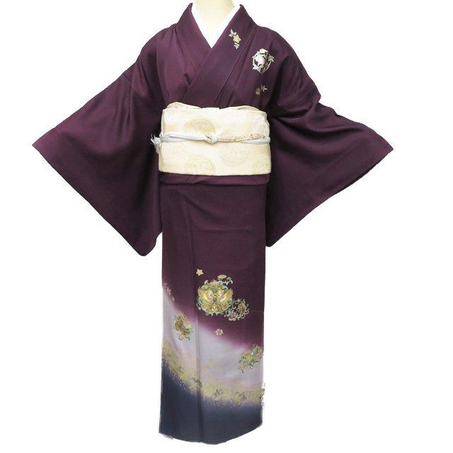 FINAL PRICE ／ 特選 訪問着 着物 中古 金彩 汕頭刺繍 スワトウ 金駒