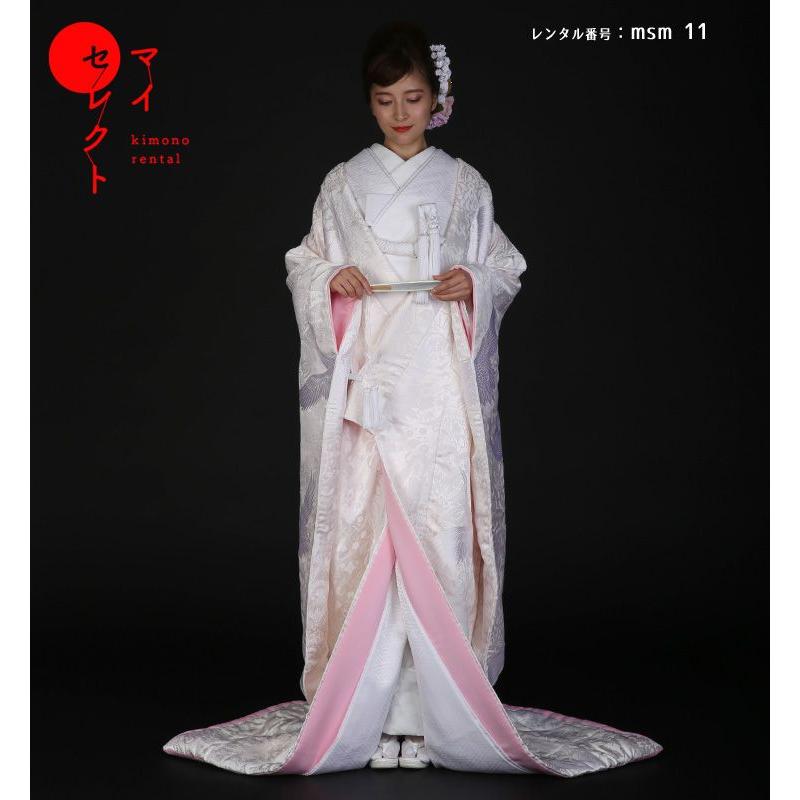 正絹 高級「白無垢フルセットレンタル」150-165cm/掛替セット割引