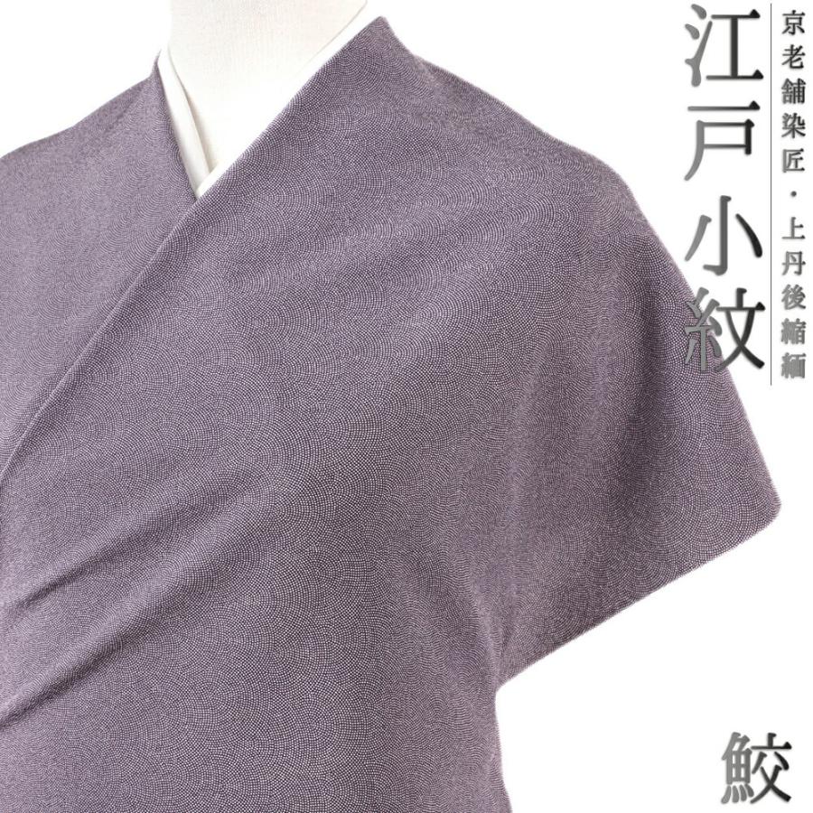 江戸小紋 鮫小紋 正絹 紫 渋紫 黒地 重要無形文化財 伊勢型写し 京友禅