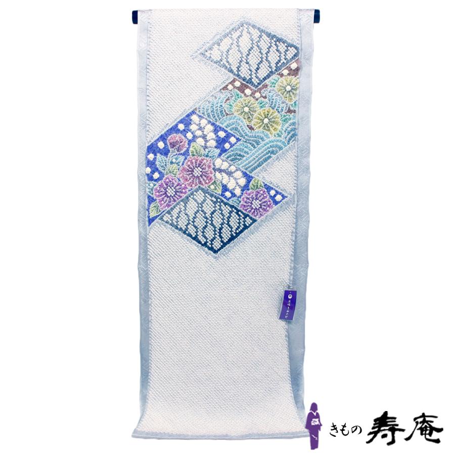 名古屋帯 藤娘 絞り帯 きぬたや 辻が花 九寸名古屋帯 総絞帯 お太鼓柄