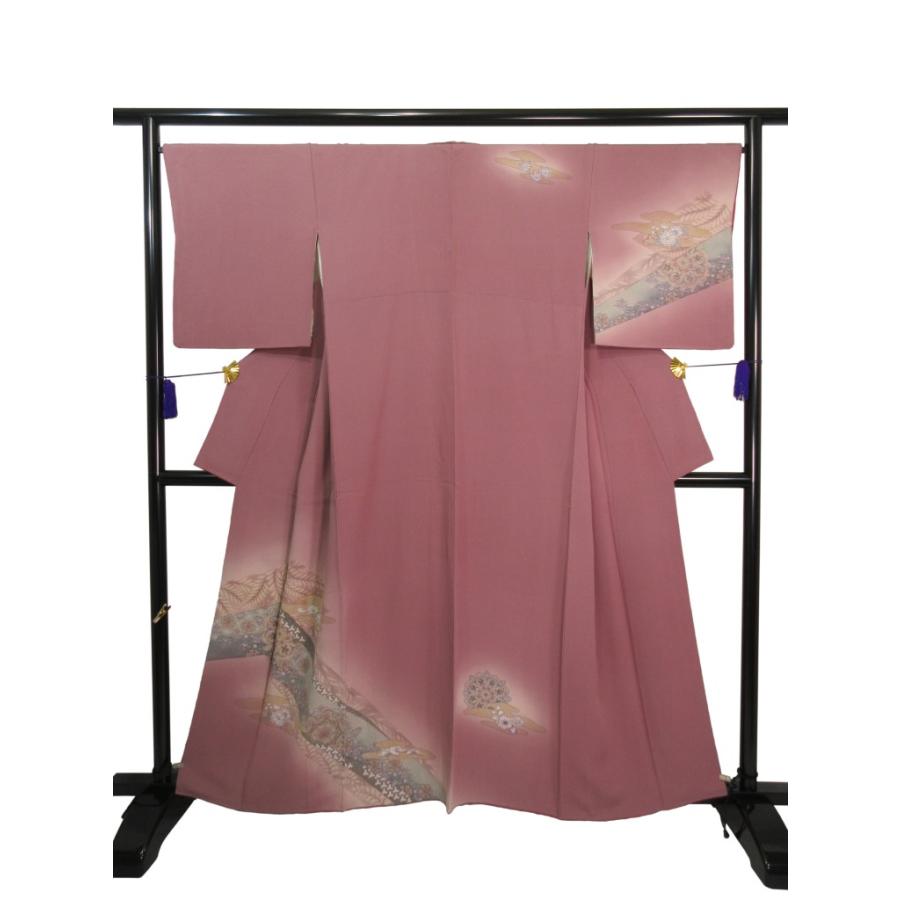 未使用に近い 薄紫 辻が花 訪問着 正絹 リサイクル 大きいサイズ 豪華