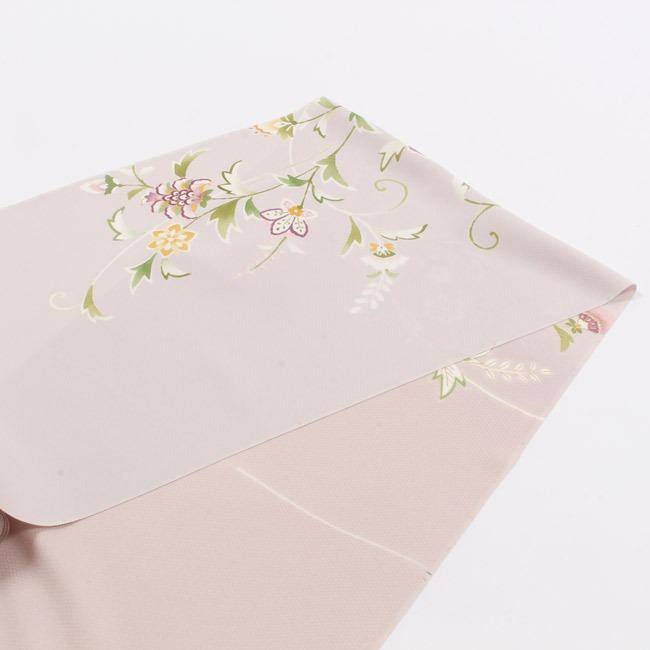 きもの 和 付け下げ 付下げ 着尺 京友禅 正絹 更紗文様 唐花文 桜鼠