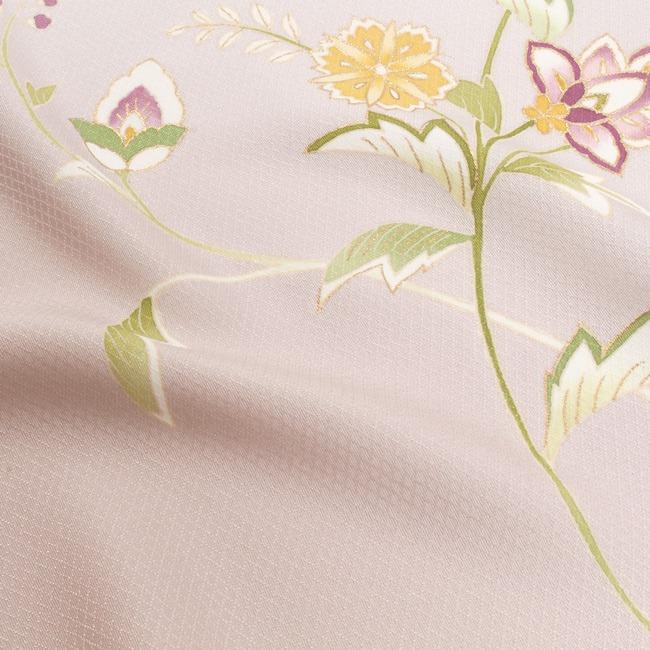 きもの 和 付け下げ 付下げ 着尺 京友禅 正絹 更紗文様 唐花文 桜鼠