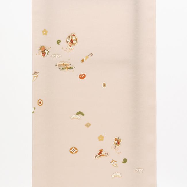 きもの 和 付け下げ 付下げ 着尺 手描き京友禅 正絹 ピンクベージュ色