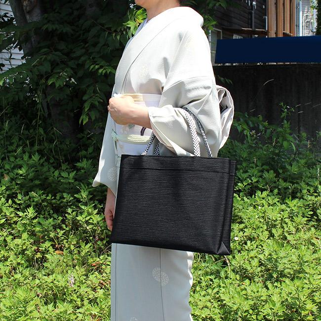 きもの 和 和装バッグ a4 フォーマル 日本製 衿秀 正絹 A4 千鳥格子