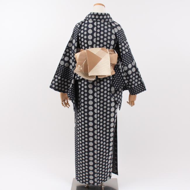 きもの 和 デニム着物 岡山デニム レディース 大小水玉文 ドット 単衣