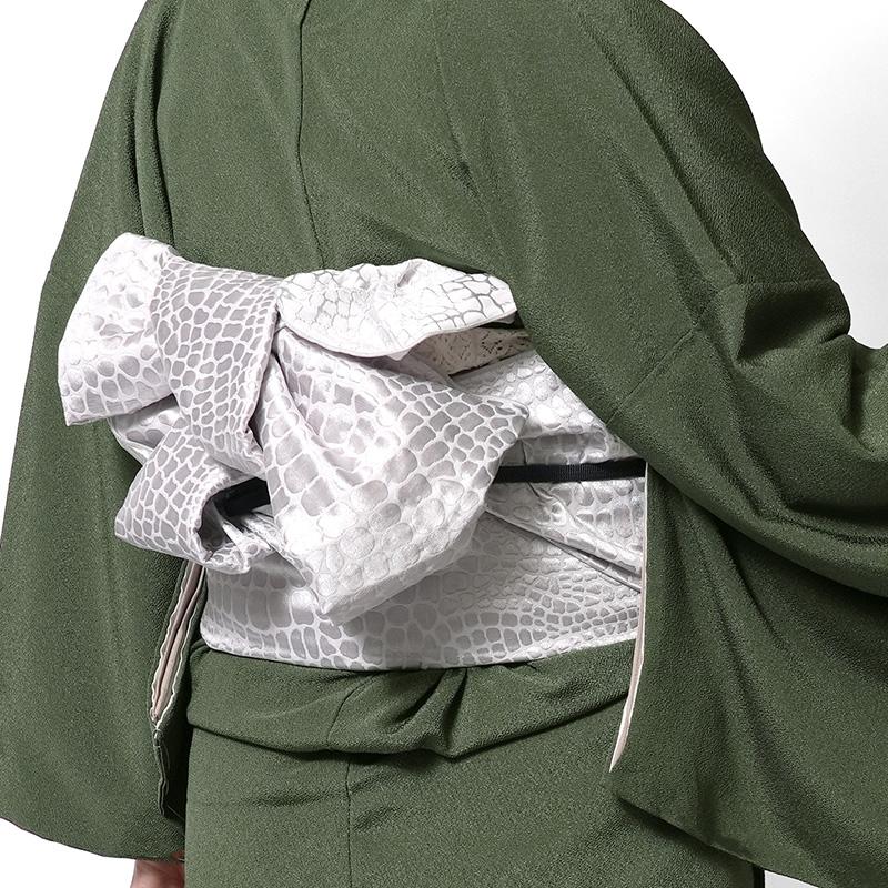 兵児帯 大人 クロコダイル柄 全4色 シルバー グレー ブロンズ ブラック