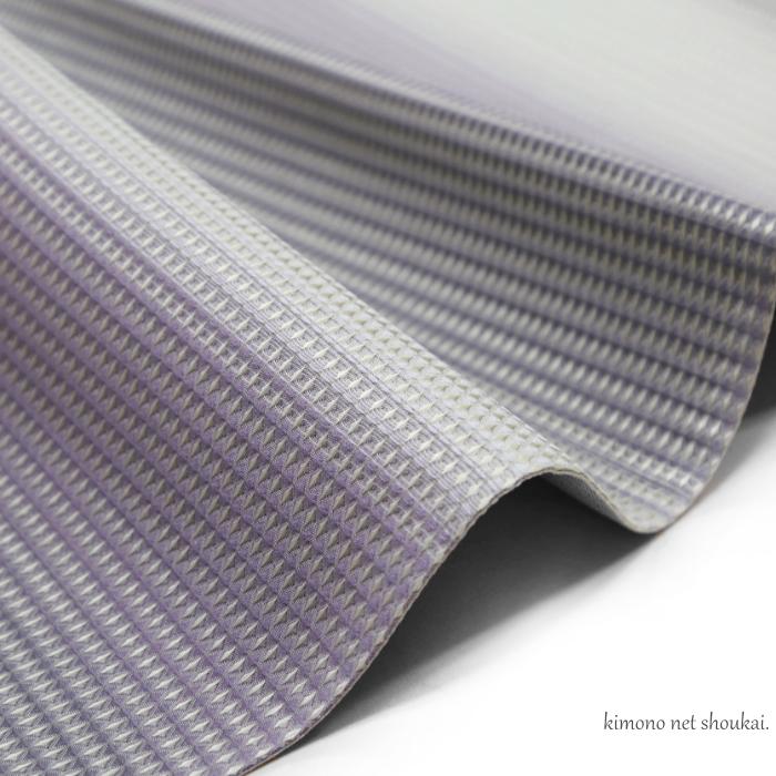 正絹 洒落袋帯 蜂巣織 超軽量全通（ライトグレー×チャコールグレー×灰