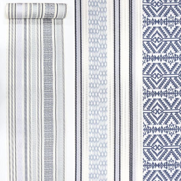 名古屋帯 夏 博多織 帯 博多八寸名古屋帯 羅八寸 夏帯 白地 グレー 間