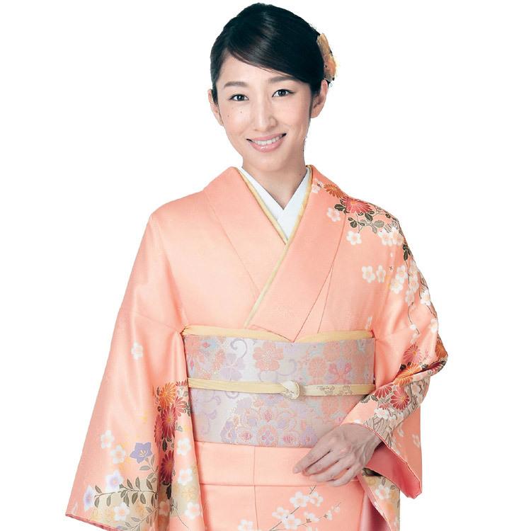 H.L（アッシュ・エル） 訪問着 5点セット 洗える サーモンピンク地