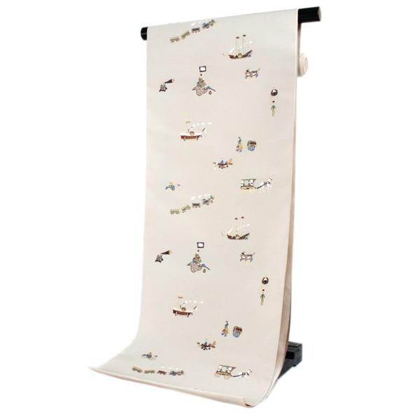 名古屋帯 正絹 新品 未仕立て 仕立てつき 西陣織 反物 ベージュ 文明