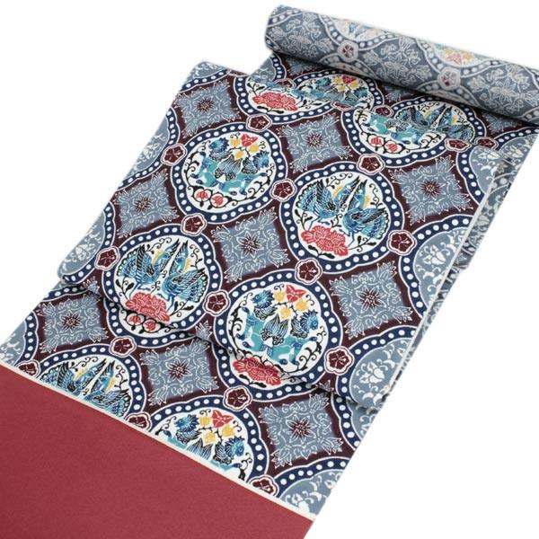 染め帯 名古屋帯 琉球 紅型 仕立てつき びんがた工房くんや謹製 証紙