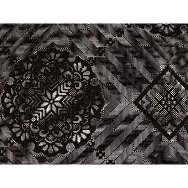 正絹 小紋 反物 大島紬 泥染 黒 龍郷 華紋 フルオーダー 仕立て付き