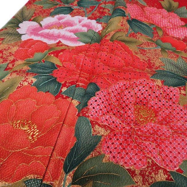 振袖 着物 中古 正絹 袷 汕頭刺繍 スワトウ 相良刺繍 蘇州刺繍 花の図