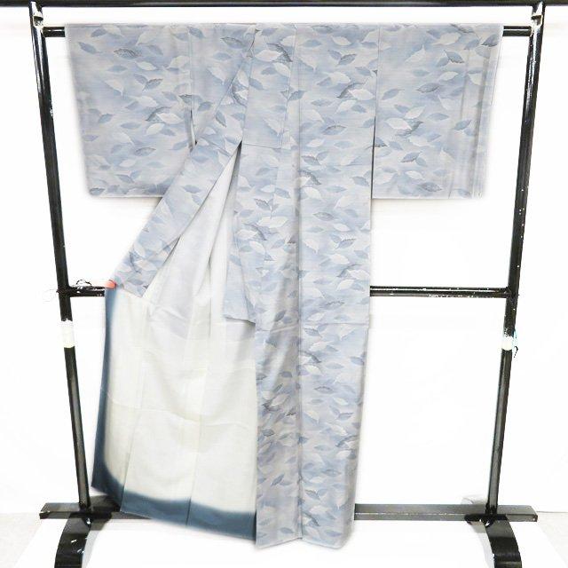 特選 大島紬 白大島 着物 未使用 藤絹織物 都喜ヱ門 ラベル付き 風の