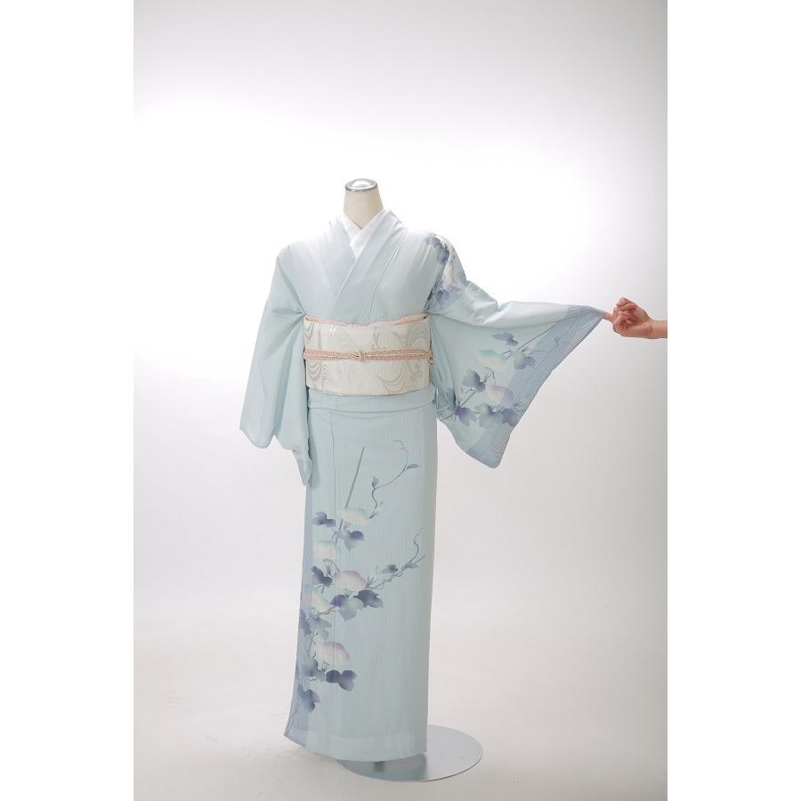 夏物】訪問着レンタル17点フルセット【絽/水色 朝顔】足袋プレゼント