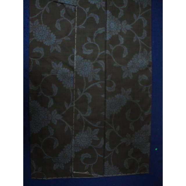 大幅値下げ！本場大島紬 0091 袷 難傷あり 純泥染 旗印 黒藍色系