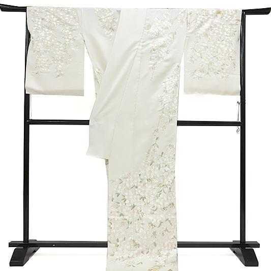 訪問着 手刺繍 総刺繍 正絹 桜 桜枝 駒羽二重 最高級丹後ちりめん 仮絵