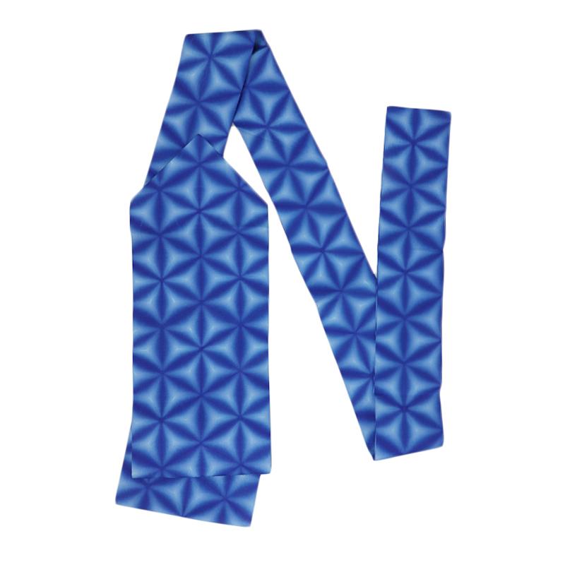 名古屋帯 九寸 有松鳴海絞り 板締め絞り 雪花絞り 絹 青 白 雪花 和柄