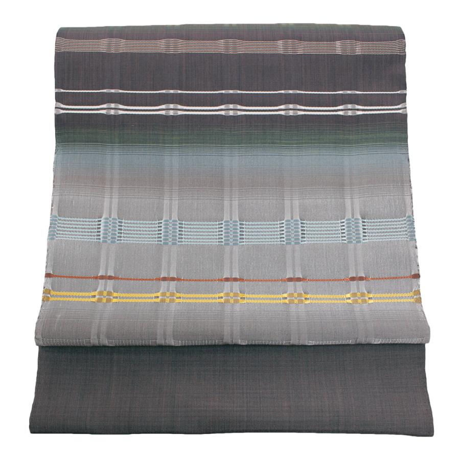 名古屋帯 九寸名古屋帯 藤山千春 紬帯 絹100％ 仕立込 吉野間道 草木染