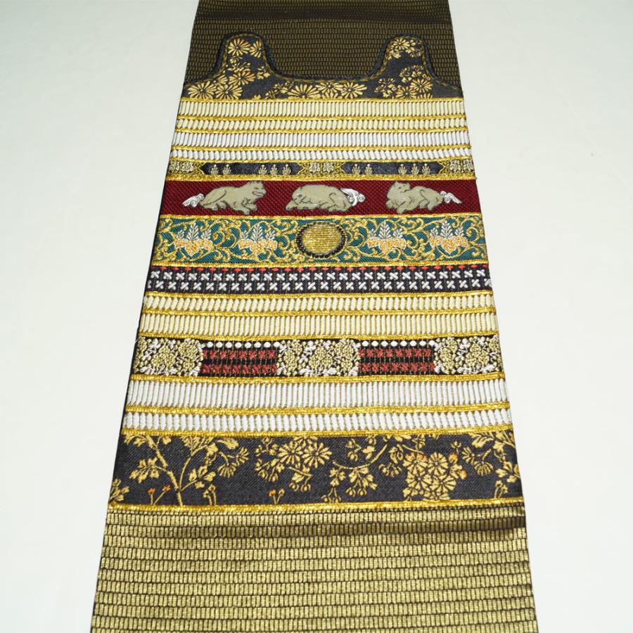 袋帯 帯匠誉田屋 謹製 金糸 誉文彫金 螺鈿 誉田屋源兵衛 送料無料 中古