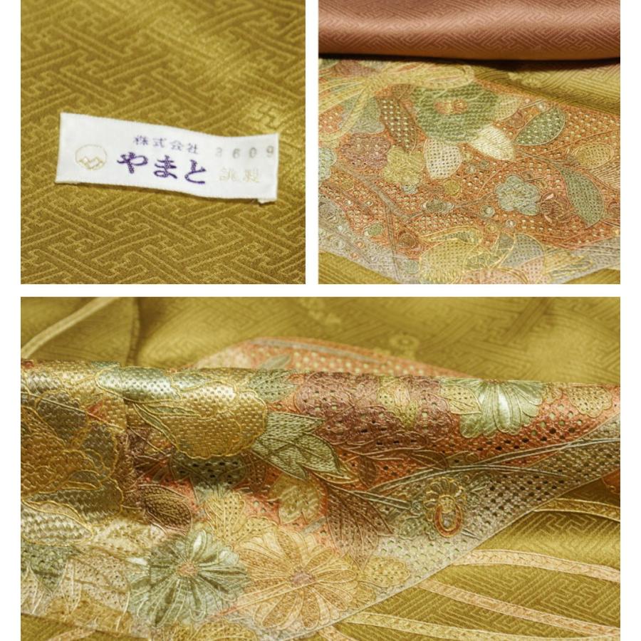 着物セット スワトウ刺繍 訪問着・袋帯 2点 セット 金撒きに文箱模様