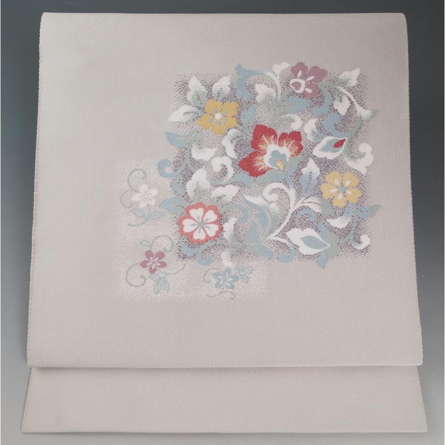 八寸名古屋帯 西陣 浅田綴 綴れ織 つづれ帯 ロングサイズ 重ね唐草模様