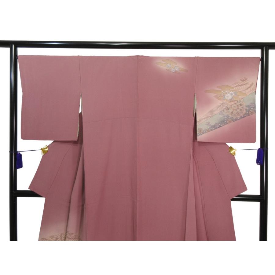 未使用に近い 薄紫 辻が花 訪問着 正絹 リサイクル 大きいサイズ 豪華