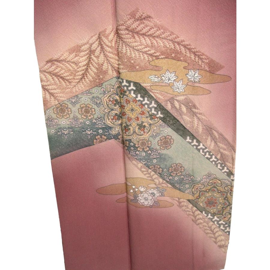 未使用に近い 薄紫 辻が花 訪問着 正絹 リサイクル 大きいサイズ 豪華