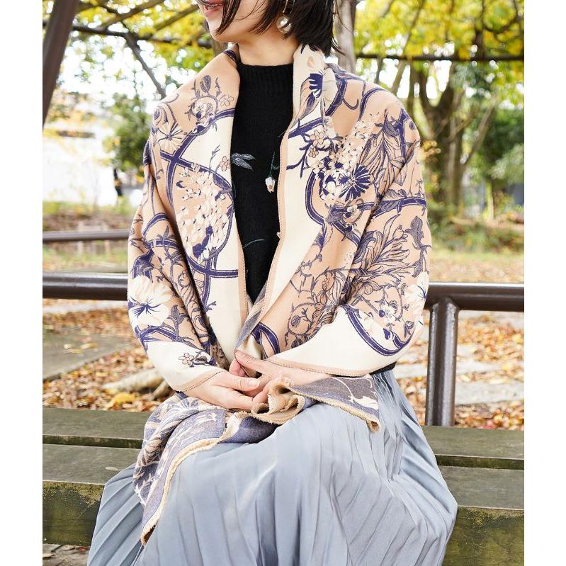 cawaii french」ストール スカーフ マフラー ショール 大判 花柄