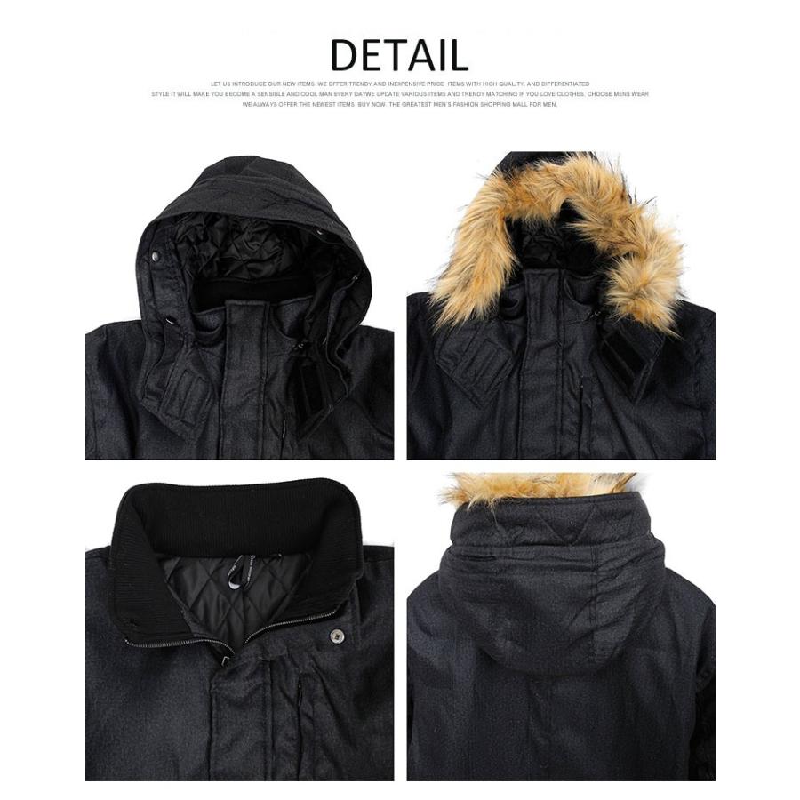 モッズコート メンズ 大きいサイズ ミリタリー フード 脱着 中綿