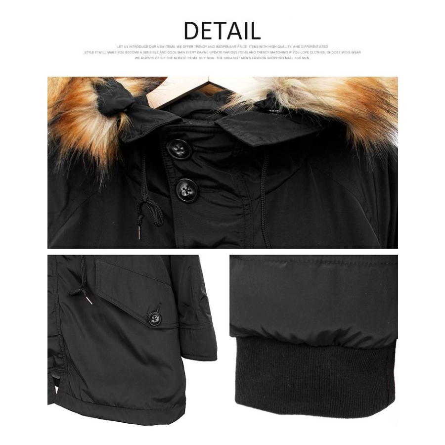 モッズコート メンズ 大きいサイズ 中綿 ファー付き N-3B ミリタリー