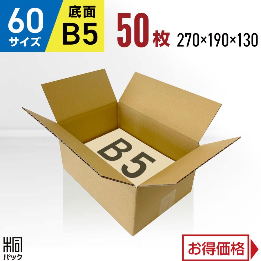 桐パック 段ボール ダンボール箱 60サイズ B5 国産 50枚セット 小型