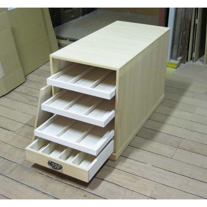 掛け軸軸箱収納庫シンプル総桐掛軸収納庫9本用・慳貪タイプ 製造直売