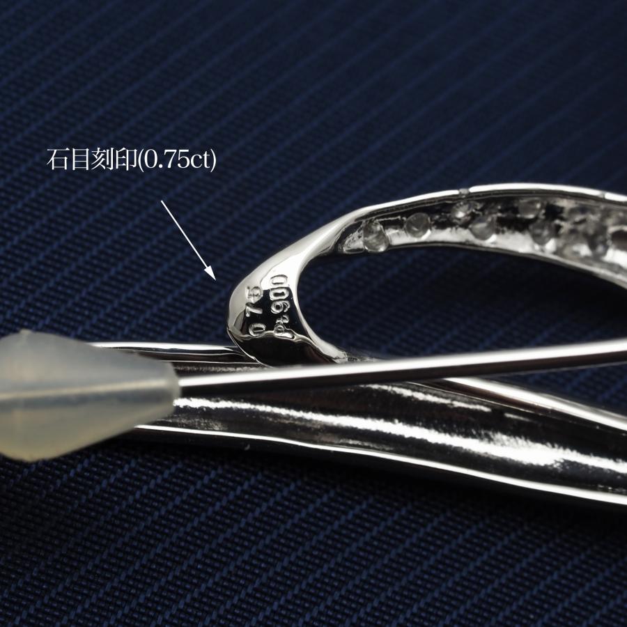 プラチナ900 アコヤ本真珠 デザインブローチ 0.75ct天然ダイヤモンド