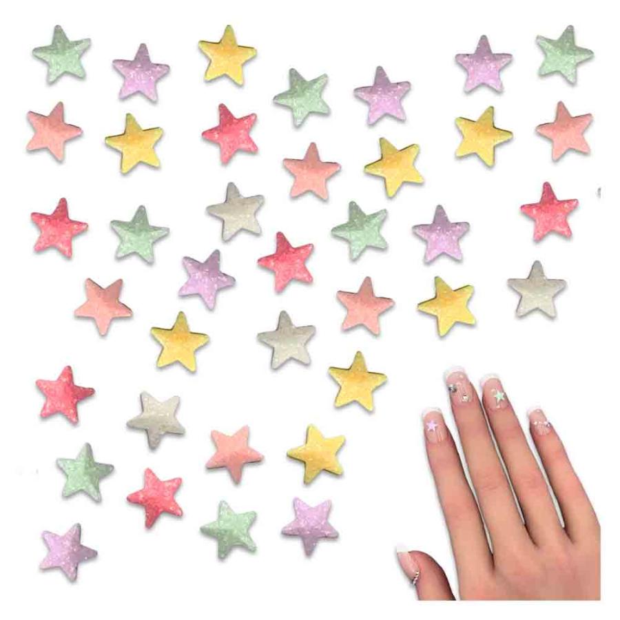 ネイルパーツ 星 小さめ 5mm パステル ミックス 蓄光 100個 スター