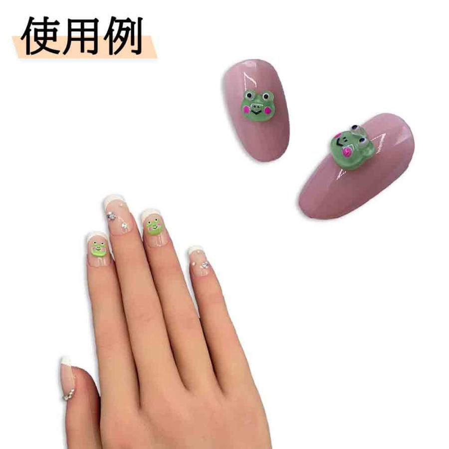 ネイルパーツ カエル アニマル 7mm ミニ 緑 50個 顔 蛙 ぷっくり