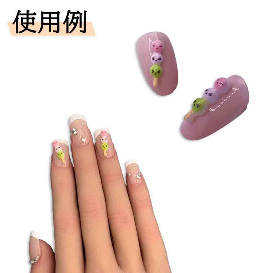 ネイルパーツ お菓子 お団子 15mm 顔 50個 混色 スイーツ 三色団子