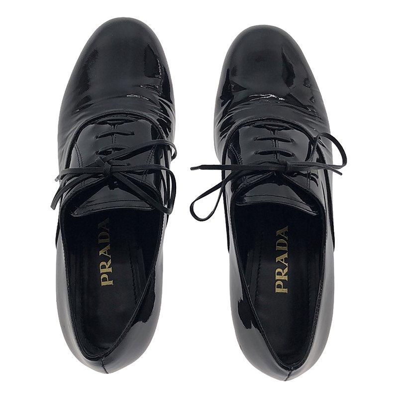 PRADA（プラダ） | エナメルレザー レースアップシューズ | 34 1/2