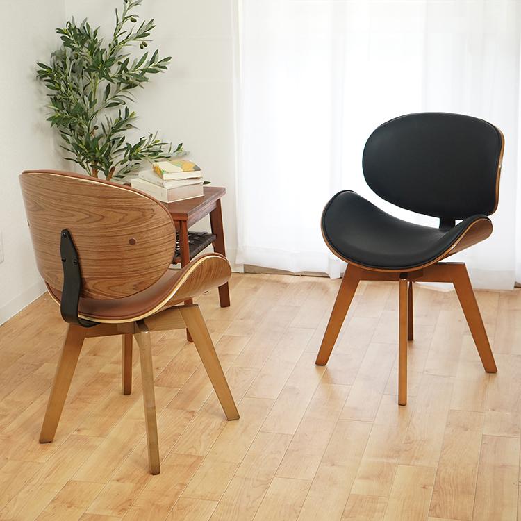 ダイニングチェア 回転式 イームズチェア 回転チェア レザー 天然木脚