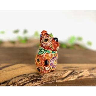 九谷焼 高級 陶磁器 招き猫 ミニ猫 3.2号 デコ盛 左手 千客万来ギフト