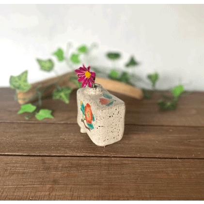 九谷焼 高級 陶磁器 一輪挿し 椿に鳥 (Kutani vase) ギフト 内祝