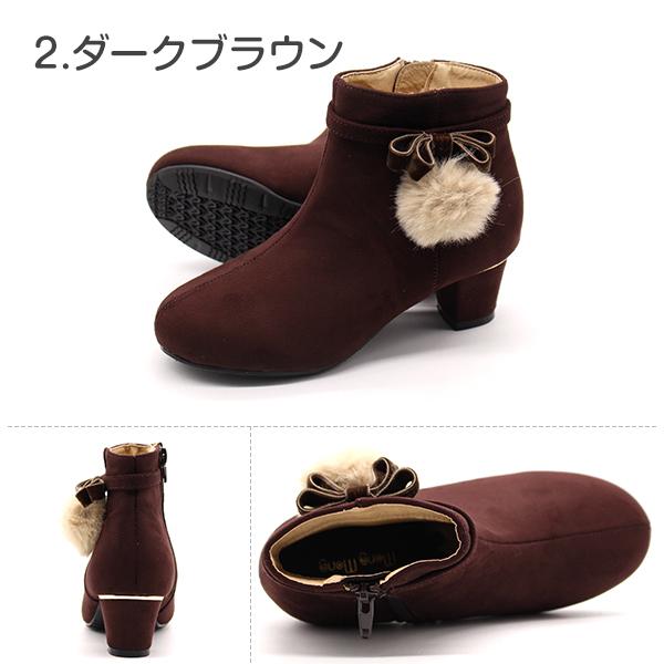 ブーツ キッズ 子供 靴 黒 茶 ブラック ブラウン ラベンダー 女の子
