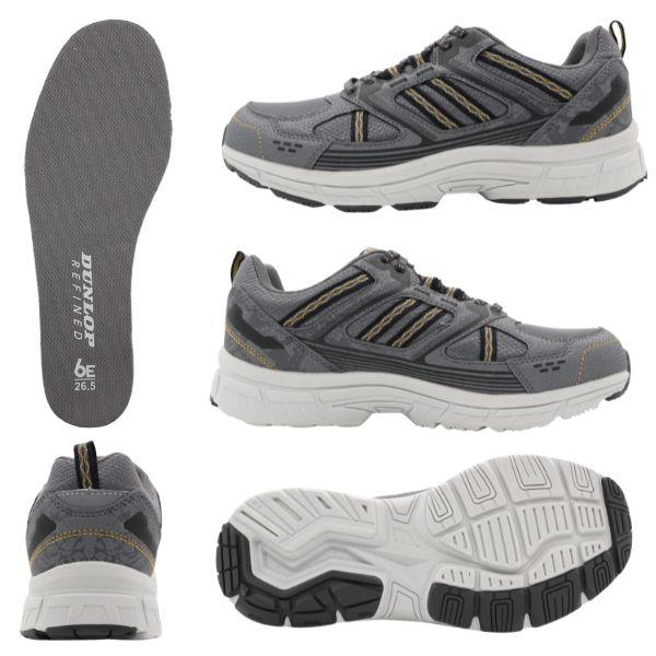 DUNLOP（ダンロップ） スニーカー メンズ 靴 黒 ブラック グレー 幅広