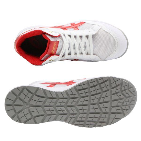ASICS（アシックス） 安全靴 メンズ 靴 レッド ホワイト 白 作業靴 A種