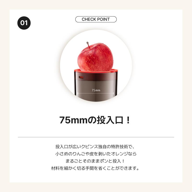 Kuvings（クビンス） JSG-821W ホールスロージューサー｜投入口が広い